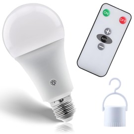 Texsens 7W Rechargeable LED Light Bulb with Remote Control, Soft White, 1 Pack