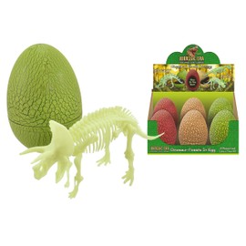 Toyland Jurassic Era Dinosaurier Fossilien im Ei im Dunkeln Leuchten - Ei Größe 17 cm x 11 cm