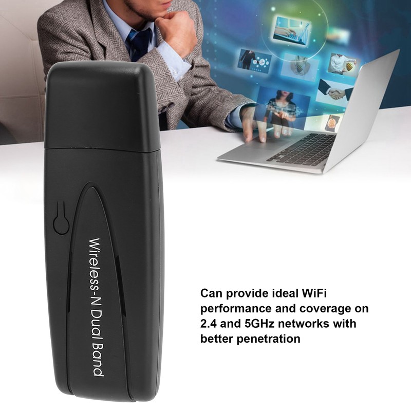 WiFi Adapter Dual Band Dual Antenna 2.4Hz 5GHz 600Mbps USB