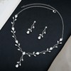 Elegant Bridal Jewelry Sets Clear Cubic Zirconia Wedding Necklace Earrings