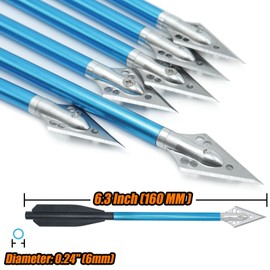 Pernos de ballesta de aluminio de 6.3 pulgadas con puntas de cabeza ancha de acero para mini ballesta de 50 a 80 libras, tiro con arco al aire última intervensión, pistola, ballesta, práctica de caza