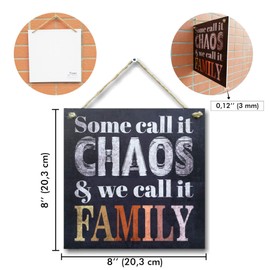 CARISPIBET Some call it Chaos we call it family Home signs house decorative plaques living rooms signs wall art 8" x 8''