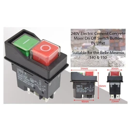 Ufixt On Off Switch Button Fits Belle Minimix 140 and Minimix 150 240V Electric Cement Concrete Mixer