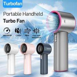 Leeyalan Portable Handheld Fan, Speed (1-100) Adjustable Turbo Personal, Digital Display 4000mAh Battery Rechargeable Cooling Fan, Gifts for Women Men Travel/Camping/Outdoor (Starlight/Beige)