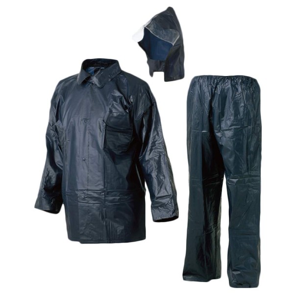 Otafuku Glove RF-1 RF-1 Rain Suit (100% PVC Waterproof, Top and Bottom Set), Navy M