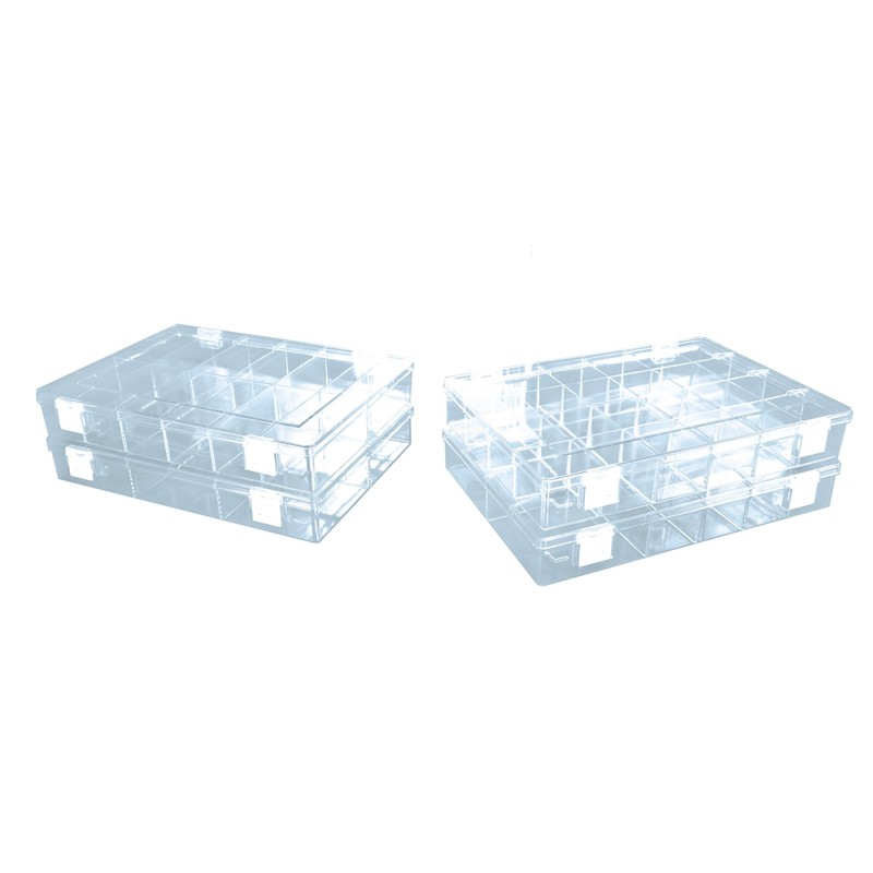 Hunersdorff 612500 Assortment Box PSCLASSIC, 24 compartments 225x335x55 mm, Transparent