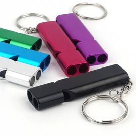Metal Whistle Keychain Purple 8ea