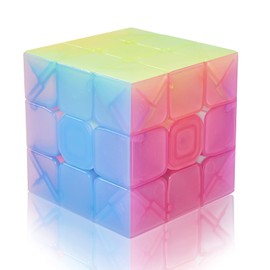 ROXENDA Magic Cube Jelly 3X3 Speed Cube Magic Cube 3X3X3 Speed Cube (Gradient)