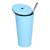 500ML Small Vacuum Coffee Cup Iced Coffee Bottle with Straw