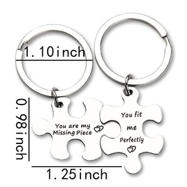 Valentine's Day Gifts for Boyfriend Girlfriend Puzzle Keychain for Couples You Are My Missing Piece You Fit Me Perfectly Keychains for Husband Wife Anniversary Birthday Gifts for Couples