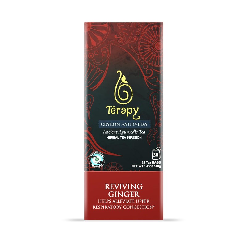 TERAPY Ceylon Ginger and Honey Tea - 100% Natural Ayurvedic
