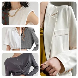 4 Pairs Set-in Shoulder Pads 1.5cm Thickening - Premium Foam Padding for Women's Blazer Suit & Jacket Sewing Supplies - Breathable Sponge Pads for Sloping/High/Low Shoulders (Black & White)