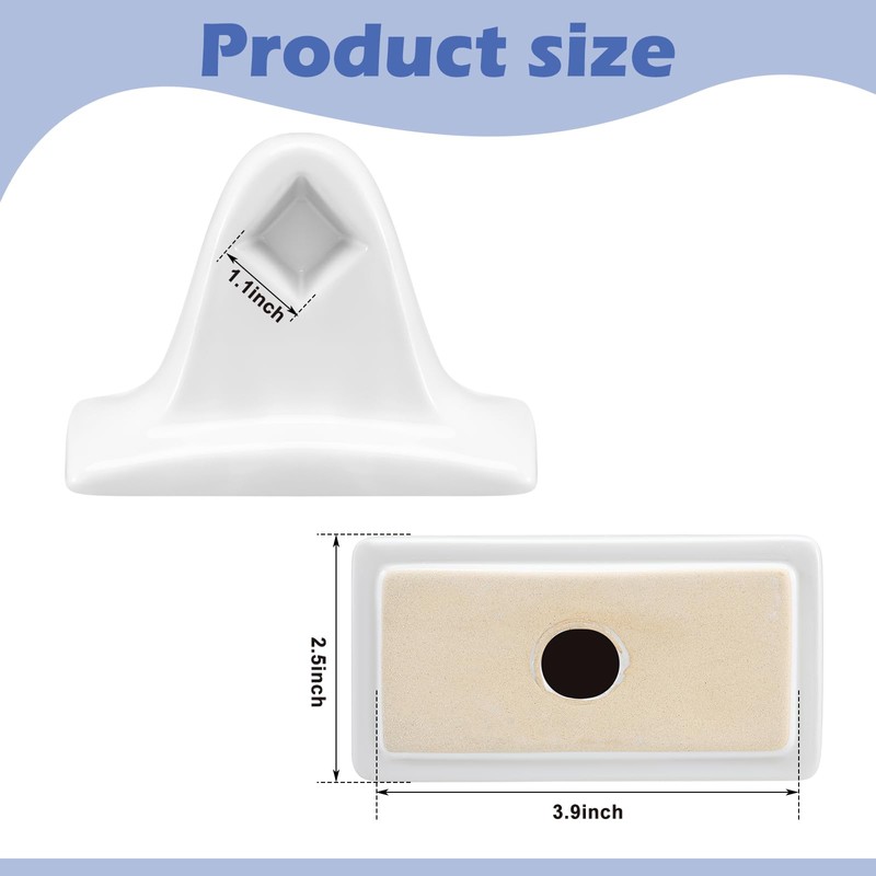 RattanView 2 Pcs White Porcelain Ceramic Towel Bar Rod Rack