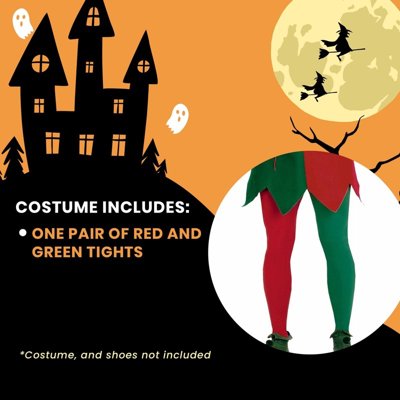 Forum Christmas Tights, Red & Green, Standard Size