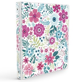 Eyrozill Cute 3 Ring Binder 1 Inch, Decorative Receipt Binders, Hair Client Records with Clear Interior Pockets for Letter-Size(11" x 8.5") Paper, PVC Cover (Colorful, 1 in)