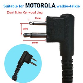 Motorola Earpieces for Walkie Talkies with Mic 2 Pin Covert Acoustic Tube - Compatible with CP200, CLS1410, CP110, GP300, CP040 Two Way Radios (Pack of 2)