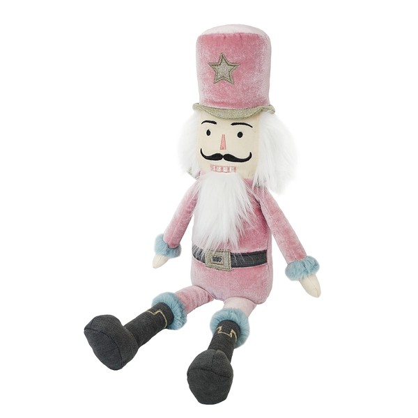 MON AMI Pink Nutcracker Shelf Sitter Plush Doll, Soft &