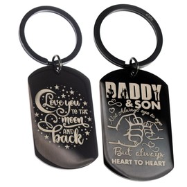 Eliphs Daddy Gifts from Daughter: Engraved Stainless Steel Keyring, Perfect Dad Fathers day keychain, Ideal Sentimental gift for Dad -Daddy Gifts from Daughter Keyring for fathers day, daddy Birthday