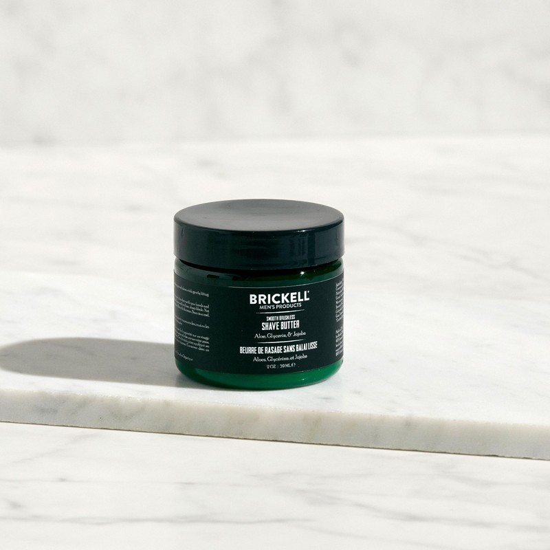 Brickell Men's Smooth Brushless Shave Butter for Men, Natural and