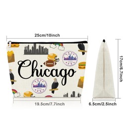 Sazuwu Chicago Gifts for Women Makeup Bag Chicago Theater Themed Gifts for Chicago Lovers Cosmetic Bag Chicago Birthday Party Decorations Girls Trip Gifts Funny Mothers Day Graduation Present