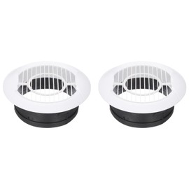 PATIKIL 6 Inch Round Air Vent Cover, 2 Pack ABS Louver Soffit Vents with Screen Ceiling Diffuser Grill Cover for Bathroom Kitchen Living Room Home Office Ventilation