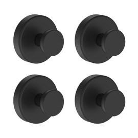 Bntuk Suction Cup Hooks for Shower, Heavy Duty Suction Hanger for Bathroom Window Glass, Bath Robe Looafh Towel Hook for Hanging - 4 Pack, Black
