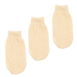 SAFIGLE 3Pcs Exfoliating Bath Gloves Practical Household Skin Cleaning Mittens Lightweight Jute Material Comfortable and Durable for Home Use Gentle Exfoliation for Smooth Skin