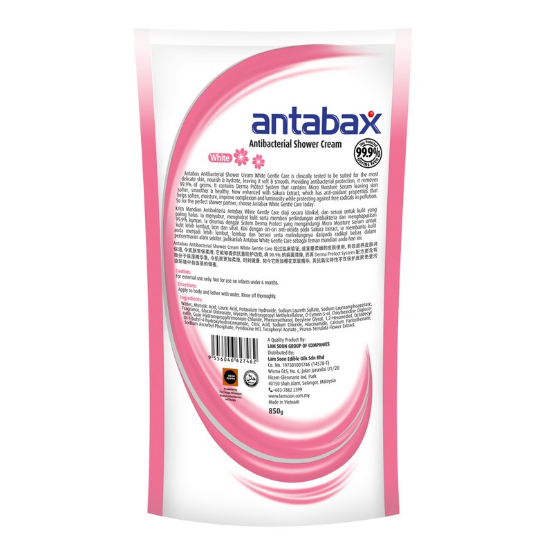 Antabax Antibacterial Shower Cream Gentle Care (Refill Pack) 800g
