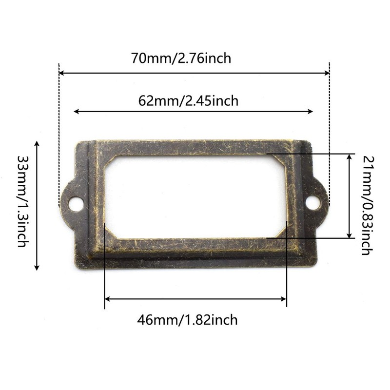 Antique Metal Name Card Frame, OZXNO 10-Pack Vintage Bronze Label