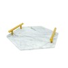 White Marble Tray with Gold Handles - Real Marble Perfume