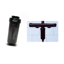 FitAqua Antiscaling Shower Filters Against Chlorine and Limescale Black Pack of 2