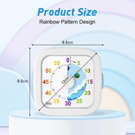 HOTUT 60 Minute Visual Timer for Kids,Visual Countdown Timer Clock Kids,Kids Desk Management Tools with Rocket Pattern and Non-Ticking for Classroom,Home,Kitchen,Office