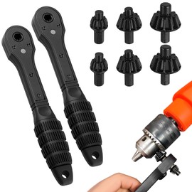 Dayinkes 2PCS Drill Chuck Key, 3 in 1 Quick Release Drill Chuck Ratchet Wrench, Universal Double Head Ratchet Wrench Replacement Tool,Precision Gearing & Non-slip Grip, For Electric Drills Power Tools
