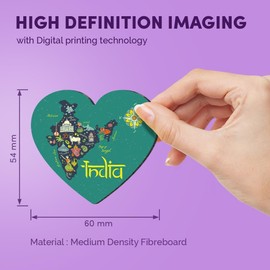 1x Heart MDF Magnet 6cm - India Travel Map Flag Indian Asia Holiday - Fridge Locker Office Whiteboard Toolbox #58776