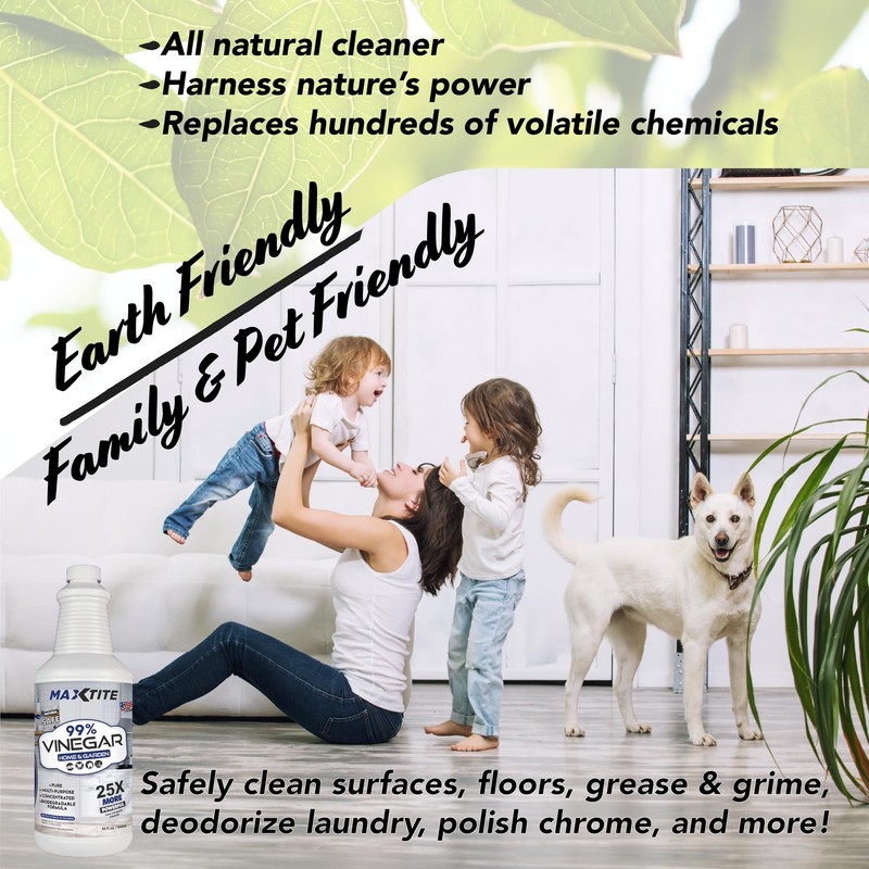 MAXTITE Maximum Strength 99% Vinegar for Home & Garden Cleaning
