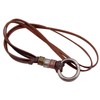 ENSIANTH Glasses Holder Necklace O-Ring Adjustable Leather Cord Necklace, A,