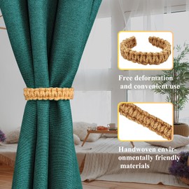 Curtain Tiebacks Aluminum Alloy Spring Design Curtain Holdback Leaf Carving Design Curtain Ties for Drapes Curtain Ties Backs Curtain Modern Style Curtain Holdback Decor (4, Brown)