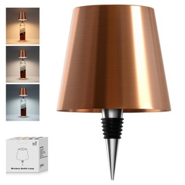 SOUDFK Wireless Bottle Lamp, 2026 New 3 Color Rechargeable Led Wine Bottle Lights for Bars Restaurants (Champagne, 1PC)
