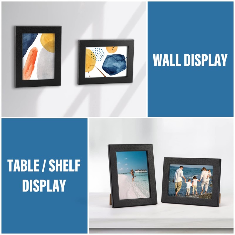 PETAFLOP Picture Frames 4 by 6 7 Pack, Black 4x6