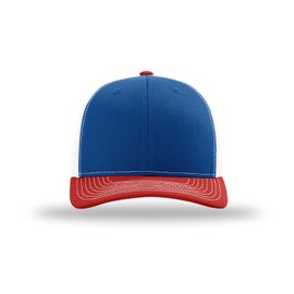 Joe's USA Richardson 112 Trucker Hat - Premium Adjustable Snapback Hats-OSFM-Royal/White/Red
