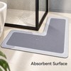 L-Shaped Diatomaceous Earth Bathroom Mat for Shower Entry – Absorbent