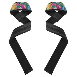Vivid Flower Spring - Correas de muñeca antideslizantes de 26 pulgadas, accesorios de gimnasio para levantamiento de pesas, culturismo, levantamiento de potencia, entrenamiento de fuerza