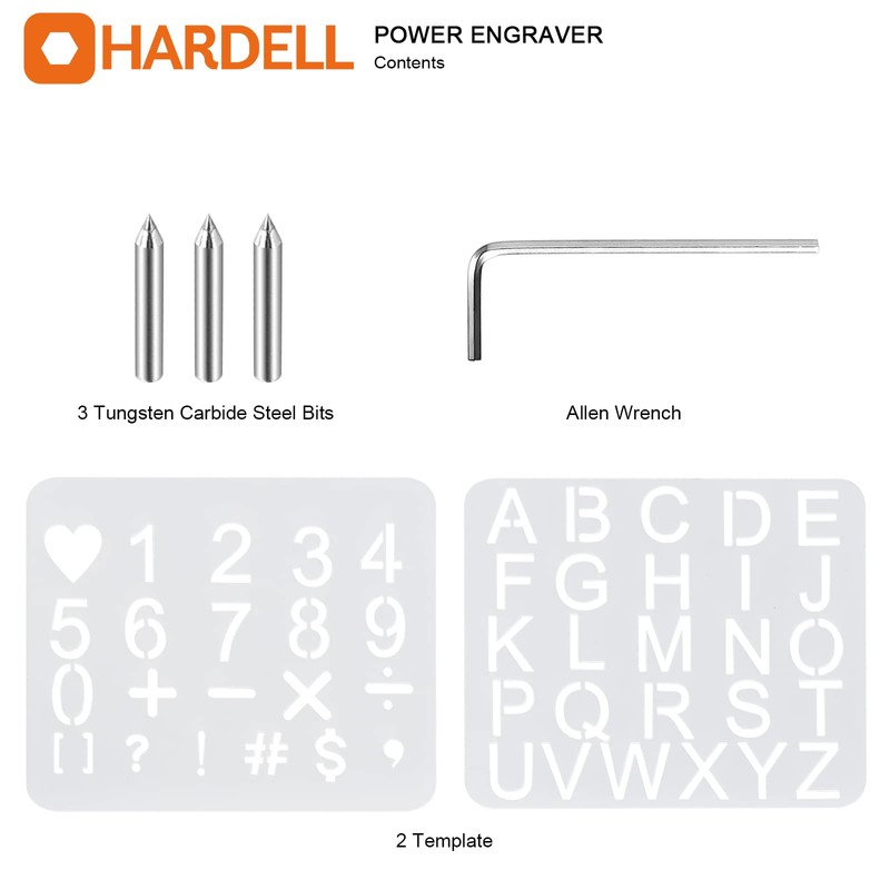 HARDELL 24W Engraving Pen, 5 Speed Engraving Tool with Letter/Number