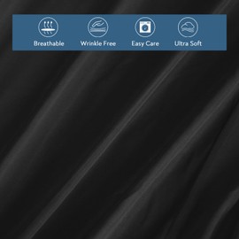 Twin XL Fitted Sheet, Soft & Cozy Twin XL Bed Sheets for College Dorm Room Essentials with Deep Pocket 14", Cooling Jersey Extra Long Twin Mattress Bottom Sheets, Shrinkage & Stain Resistant, Black