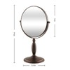 Ovente 8'' Tabletop Makeup Mirror, 1X & 7X Magnification, Adjustable