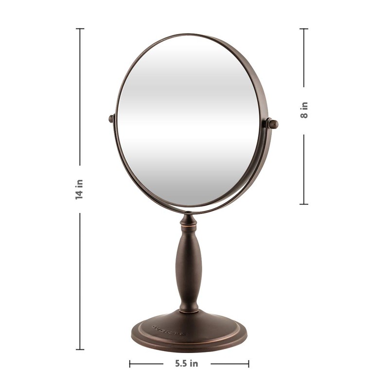 Ovente 8'' Tabletop Makeup Mirror, 1X & 7X Magnification, Adjustable