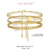 FOCALOOK Gold Ankle Bracelets for Women Stainless Steel Layered Foot