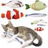 CANPLUS 4 Pack Cat Toy, Fish-shaped Chew Toy, Plush Toy,