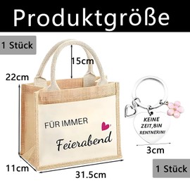2 Stück Renteneintritt Geschenk Frau Rentner Geschenk Frau Anzug Jutetasche Shopper, Abschiedsgeschenke Für Kollegin, Rente Geschenke Kann Zum Einkaufen Oder Reisen Verwendet Werden(31.5x22x11cm)