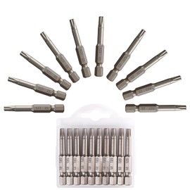 Opcloud T25 Impact Screwdriver Bit Set, 10 Pieces 2”S2 Steel Magnetic #25 Torx Tips Power Driver Bit Set with Organizer Case